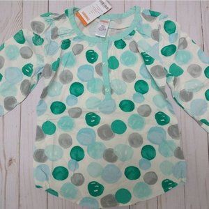 NEW sweet mint dots top, size 6